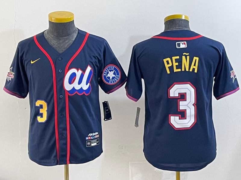 Youth 2025 Houston Astros #3 Pena Drak Blue All star Nike MLB Jersey style 002